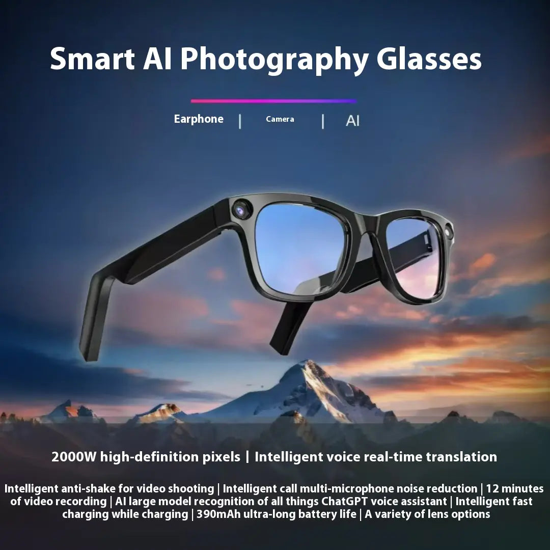 AI Camera Smart Glasses: HD Video Recording, Voice Call & Translation